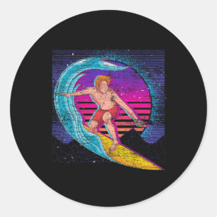 Adesivo Ondas Esportivas Oceano Surfista Anos 90 Vaporwave