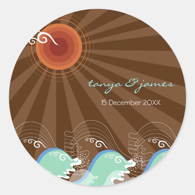 Adesivo Ondas legal e Presente/Favor do Sol Castanho / Ade (Frente)