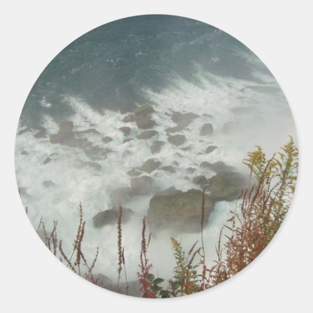 Adesivo Ondas Verdes Ondas Azuis Abstrato de Água Náutica (Frente)