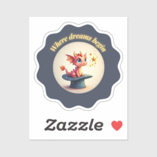 Adesivo Onde Começam Os Sonhos - Dragão Bonito