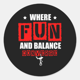 Adesivo Onde Divertimento E Equilíbrio Convertem Uniciclo