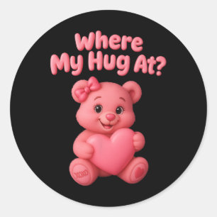 Adesivo Onde está meu abraço Urso fofo segurando coração e