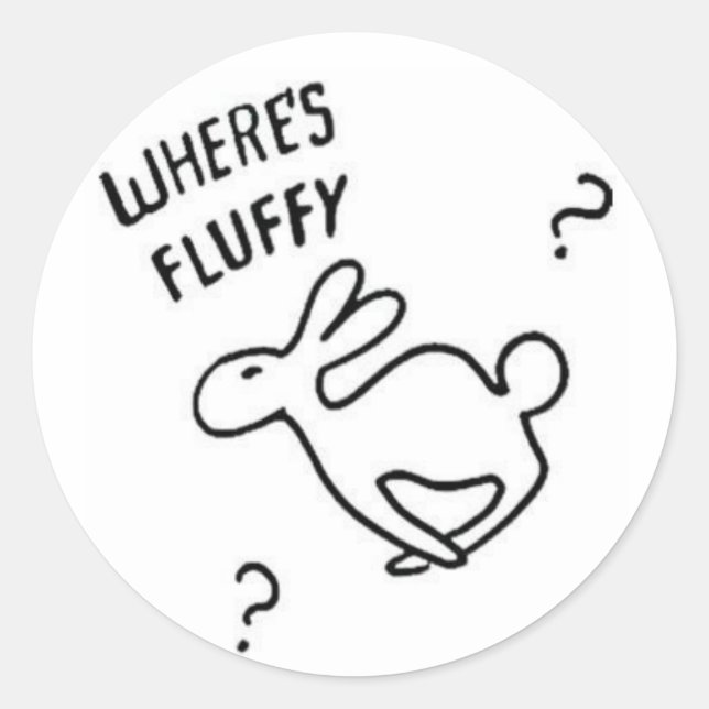 Adesivo Onde está o Fluffy? (Frente)