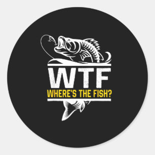Adesivo Onde Está O Peixe Wtf Masculino Piada De Pesca