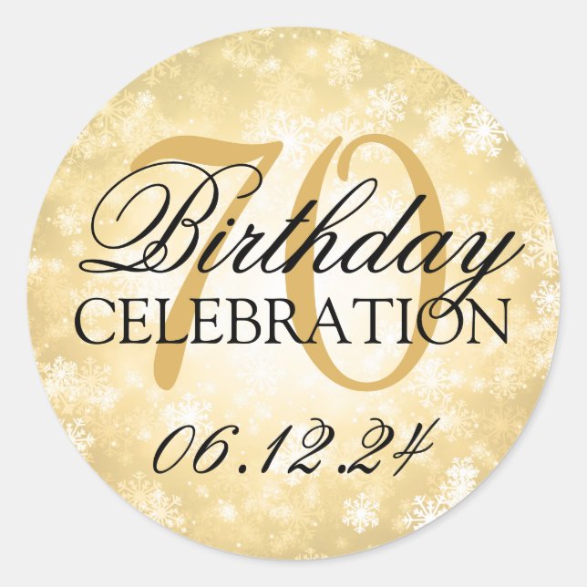 Adesivo Onderland de inverno, Dourada, com 70 de Elegante (Frente)