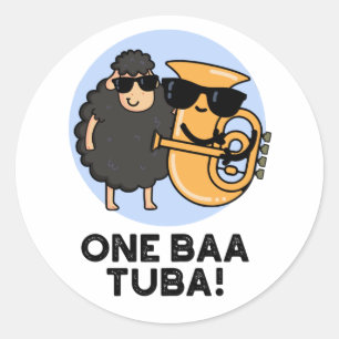 Adesivo One Baa Tuba Engraçado Música Ovino