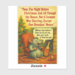 Adesivo One Drunken' Mouse – Christmas Card Chaos