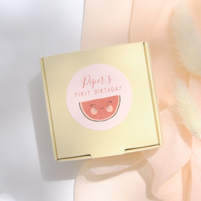 Adesivo One In A Melon First Birthday Party  (Criador carregado)