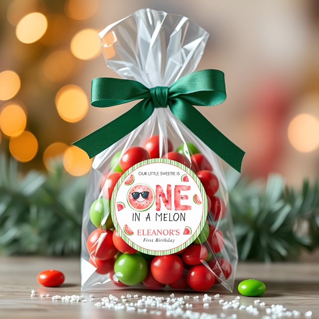 Adesivo One in a melon watermelon summer 1st Birthday (Criador carregado)