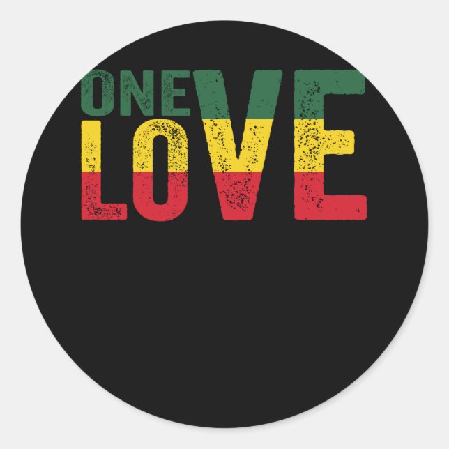 Adesivo One Love Jamaican Rasta Reggae (Frente)