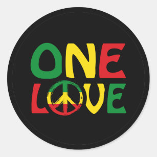Adesivo One Love, Reggae design