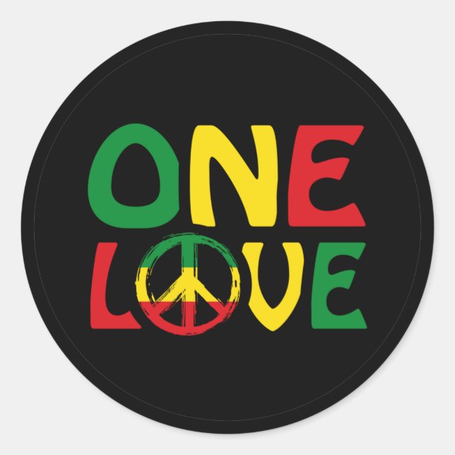 Adesivo One Love, Reggae design (Frente)