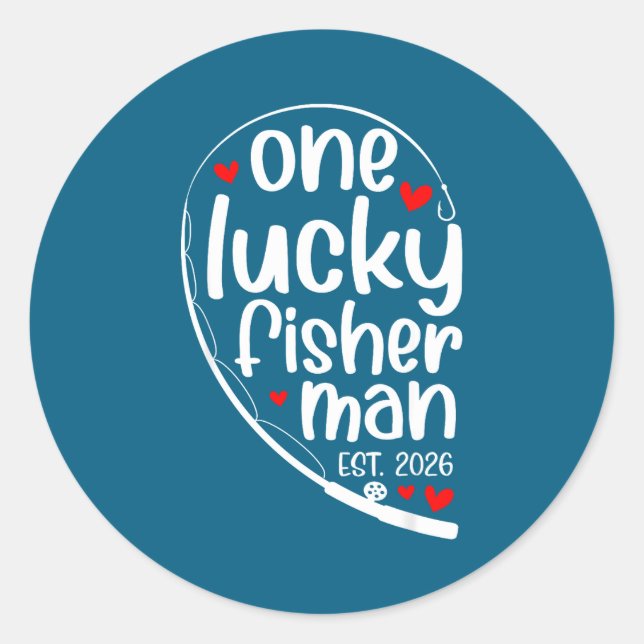 Adesivo One Lucky Fisher Man 2026 Heart Valentine Matching (Frente)
