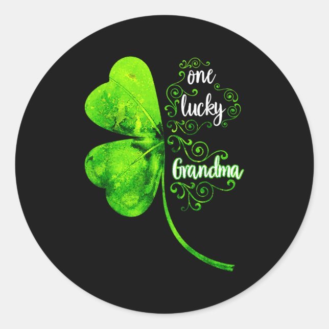 Adesivo One Lucky Grandma Shamrock Grandma St Patricks Day (Frente)