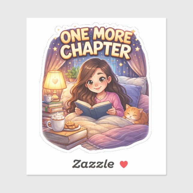 Adesivo One More Chapter Reading Custom-Cut Vinyl Sticker (Folha)