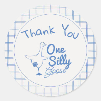 Adesivo One Silly Goose Blue Drawn Thank You 1st Birthday