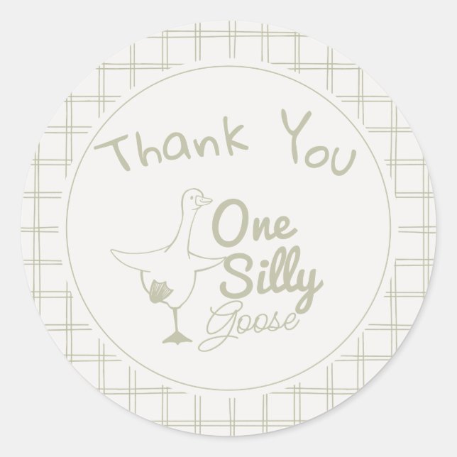 Adesivo One Silly Goose Green Drawn Thank You 1st Birthday (Frente)