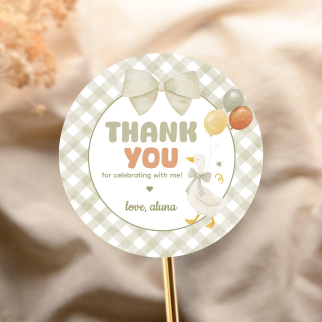 Adesivo One Silly Goose Spring Birthday (One Silly Goose Birthday Party Sticker)