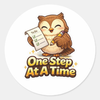 Adesivo One Step At A Time – Cute Motivational Owl