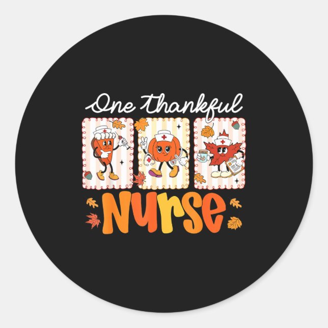 Adesivo One Thankful Nurse Thanksgiving Turkey Day Nurse G (Frente)
