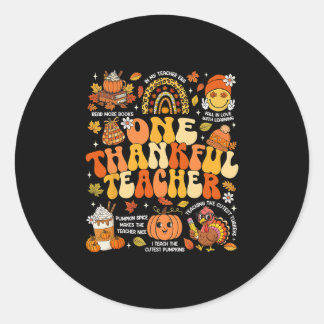 Adesivo One Thankful Teacher Thanksgiving Groovy Fall Autu
