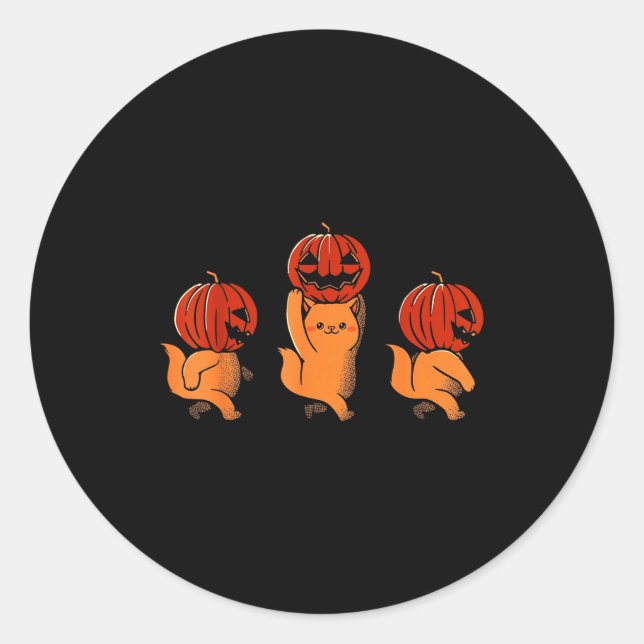 Adesivo One Two Three Cute Kittens Pumpkin Halloween Soky  (Frente)