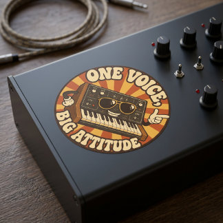 Adesivo One Voice, Big Attitude – Synth Nerd Humor