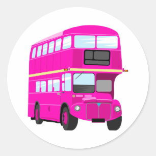 Adesivo Ônibus cor-de-rosa