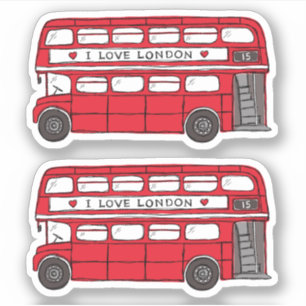 Adesivo ônibus de dois andares Red London