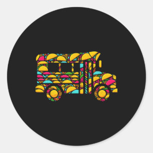 Adesivo Ônibus escolar Tacos Crianças Mulheres Mulheres Ci