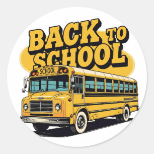 Adesivo Ônibus Retro Escola de Volta às Crianças Escolares