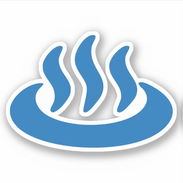 Adesivo Onsen ♨ Hot Primavera 温 泉 Sinal Japonês (Frente)