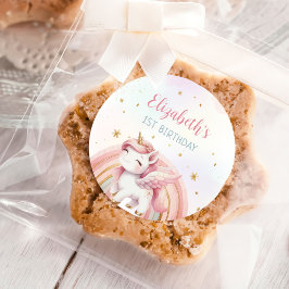 Adesivo Ontem, Unicorn Rainbow Pink Dourado Pastel