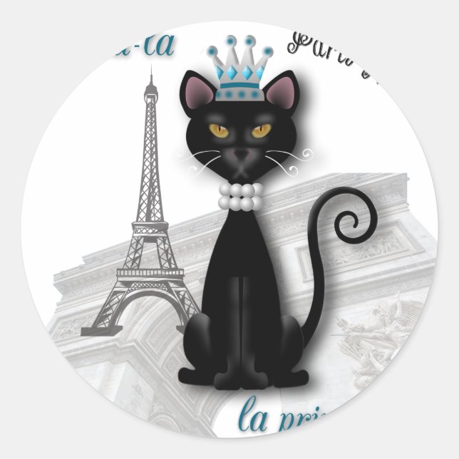 Adesivo Oo-la-la Princesa Gatinho Francesa (Frente)