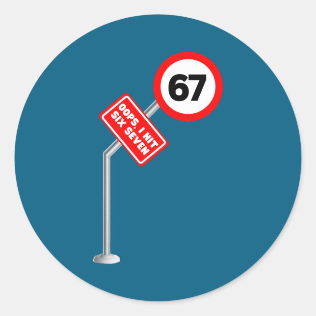 Adesivo Oops I Hit Six Seven 6 7 Meme Funny Brainrot Inter (Frente)