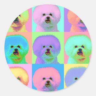 Adesivo Op Art - Bichon Frise - Cody