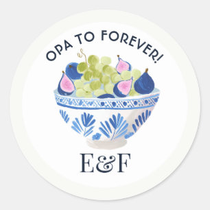 Adesivo Opa para o Casamento Grego Eterno Figos Uvas Monog