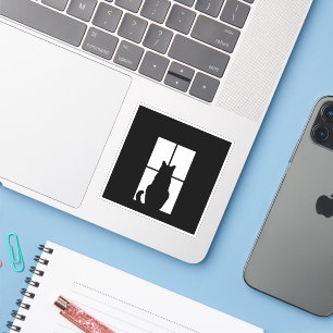 Adesivo Opção de Cor de Gato Preto Clique para Personaliza