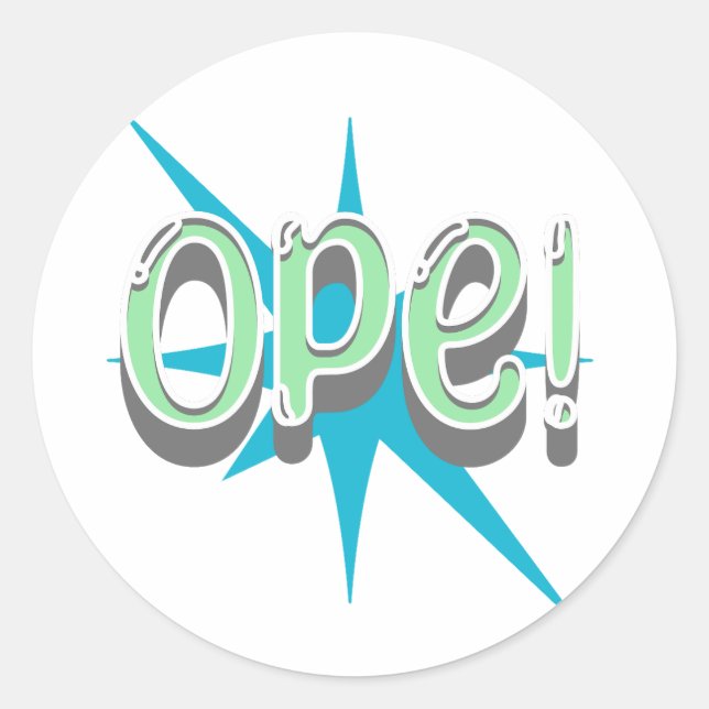 Adesivo Ope, Engraçado Gíria Midwest | Verde retroativo e  (Frente)