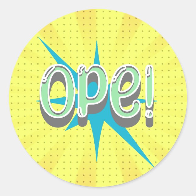 Adesivo Ope, Engraçado Gíria Midwest | Verde retroativo e  (Frente)