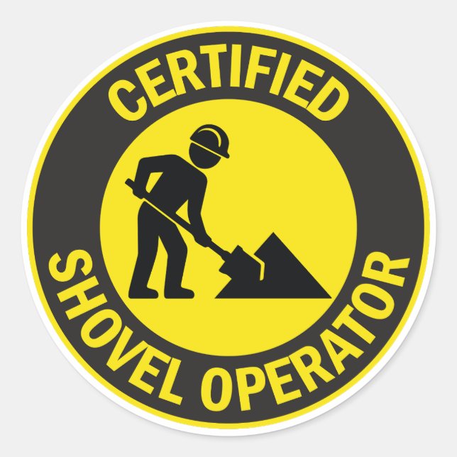 Adesivo Operador de pá certificado (Frente)