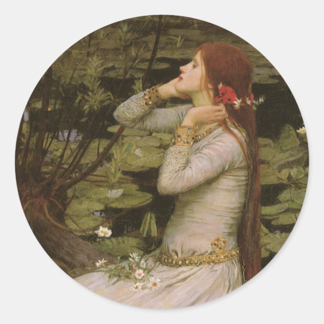 Adesivo Ophelia de Pond por John William Waterhouse (Frente)