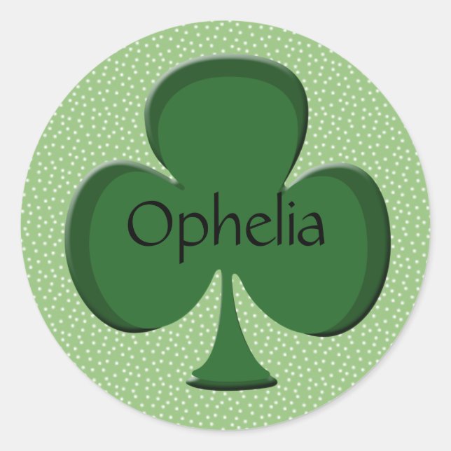 Adesivo Ophelia Personalizated Irish Shamrock Stickers (Frente)