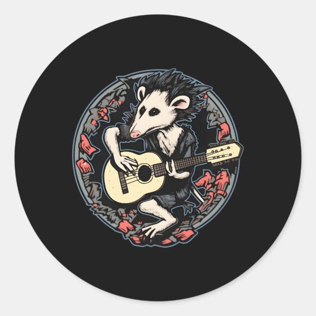 Adesivo Opposum Tocando Banjo Opposum (Frente)