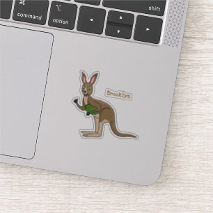 Adesivo Óptica ilustração de canguru australiano feliz
