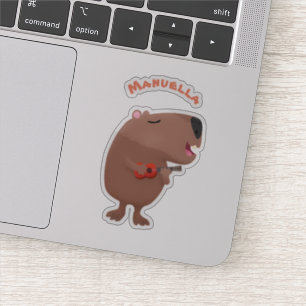 Adesivo Óptica ilustração de desenho animado de capybar