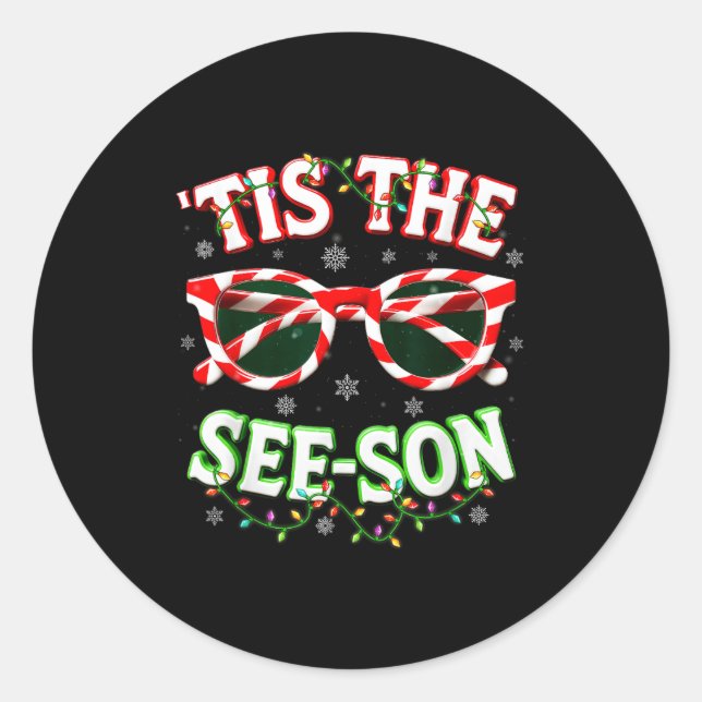 Adesivo Optometrist Optician Christmas Tis The See-son Xma (Frente)