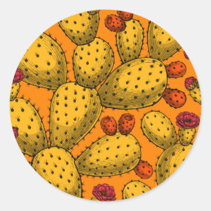 Adesivo Opuntia florescente em amarelo