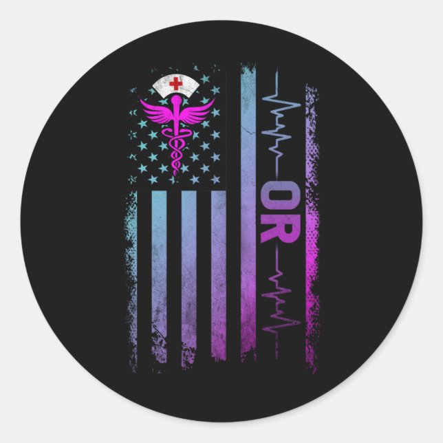 Adesivo OR Job Operating room Nurse USA Flag (Frente)
