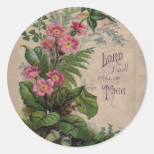 Adesivo Oração floral do vintage eu seguirei Thee